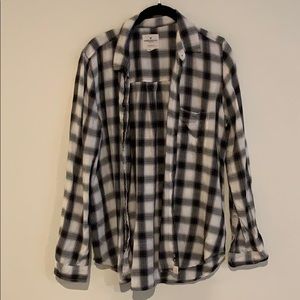 White and Black Boyfriend Fit Flannel